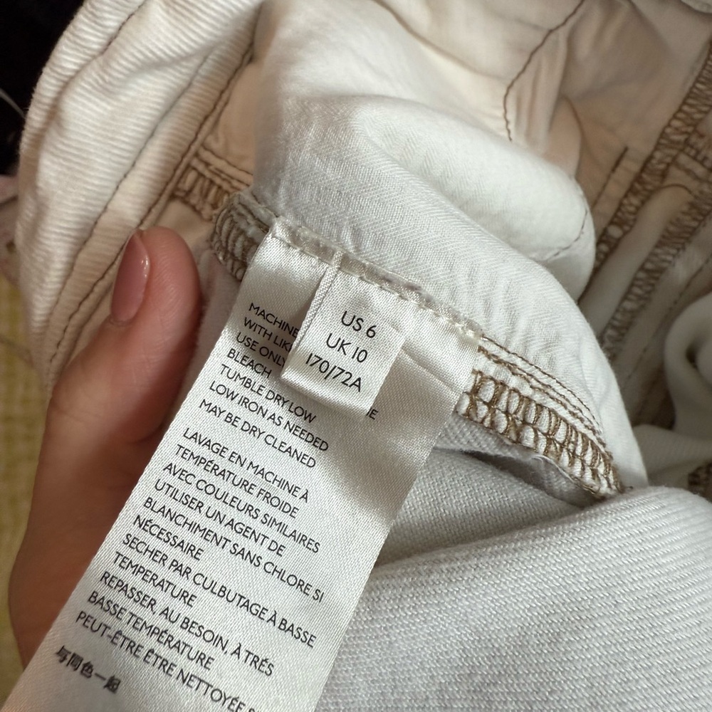 Free People Misty Road Wide Leg Cotton Pants in Ecru size 6 - Picture 5 of 8